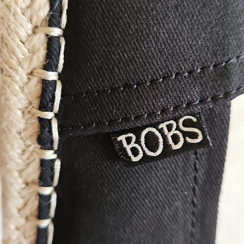 BOB'S By Skechers Black Canvas Espadrille Slip-on‎ Size 9.5